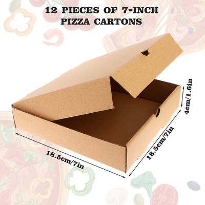 Για κουτιά, 12 τμχ Κουτιά X κυματοειδές 7,3 Pizza Kraft Cardboard Restaurant 1,57" Κουτιά πίτσας 7,3 Home X