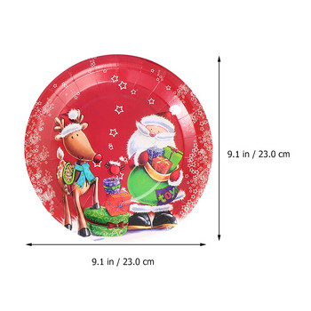 1 комплект 20 бр. Коледна тематична хартиена чиния за парти (разнообразен цвят)