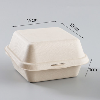10 бр. Еднократни контейнери за храна Bento Квадратна кутия за обяд Bento Плодове Хамбургер Торта Опаковка за приготвяне на храна Контейнер за храна