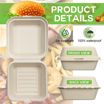 10 бр. Еднократни контейнери за храна Bento Квадратна кутия за обяд Bento Плодове Хамбургер Торта Опаковка за приготвяне на храна Контейнер за храна