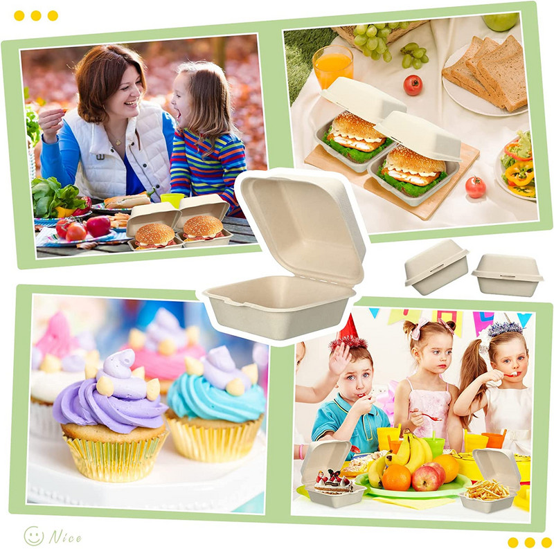 10 vnt. vienkartiniai „Bento“ maisto konteineriai „Kvadratinė Bento“ priešpiečių dėžutė Vaisių mėsainių pyrago patiekalų paruošimo pakavimo maisto talpa
