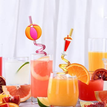 Creative Spiral Party Straws Όμορφα καλαμάκια ανάδευσης εμφάνισης για Tea Coffee Dorm Homes UD88