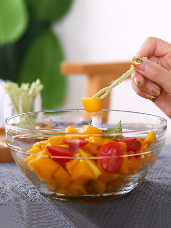 Furculiță de unică folosință pentru fructe Mănâncă fructe Furculiță mică Inserție din plastic pentru produse pentru fructe Ambalat individual pentru prăjituri Furculiță pentru desert