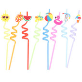 Saldējuma salmiņi ballītei dod priekšroku dzeramajam plastmasas atkārtoti lietojamam Luau kokteiļu dzērieniem Havaju baseins