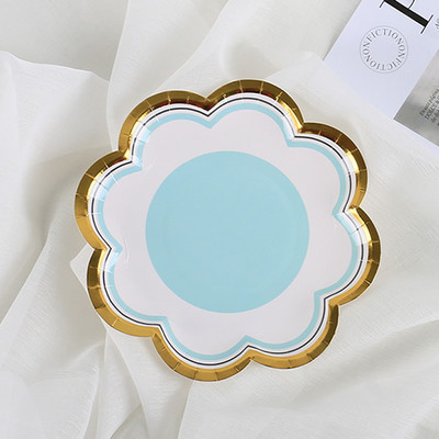 10gab/partija Vienreizējās lietošanas paplātes Papīra diski Mežģīņu šķīvis Kāzu Ziemassvētku piederumi Deserta kūka Cepumi Vienreizlietojamie trauki