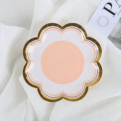 10gab/partija Vienreizējās lietošanas paplātes Papīra diski Mežģīņu šķīvis Kāzu Ziemassvētku piederumi Deserta kūka Cepumi Vienreizlietojamie trauki