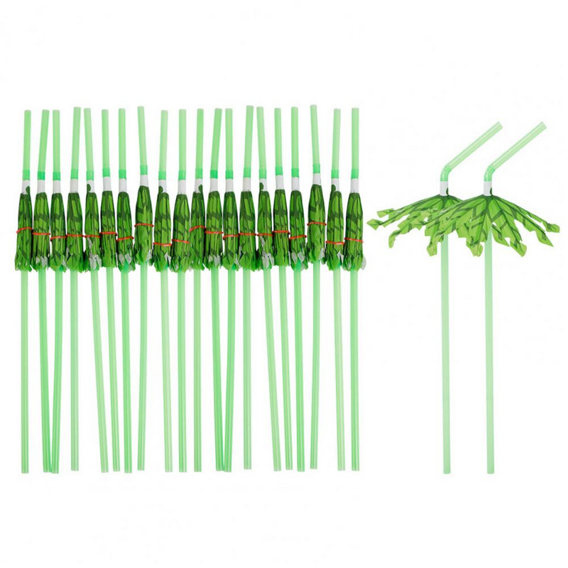 Paie în formă de palmier de cocos Paie de palmier de cocos Paie de petrecere în stil hawaian 20 buc Umbrelă Design de palmier de cocos pentru zile de naștere