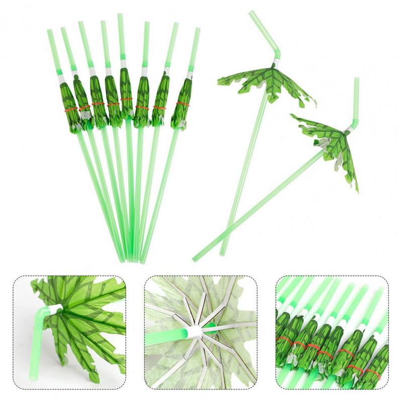 Paie în formă de palmier de cocos Paie de palmier de cocos Paie de petrecere în stil hawaian 20 buc Umbrelă Design de palmier de cocos pentru zile de naștere