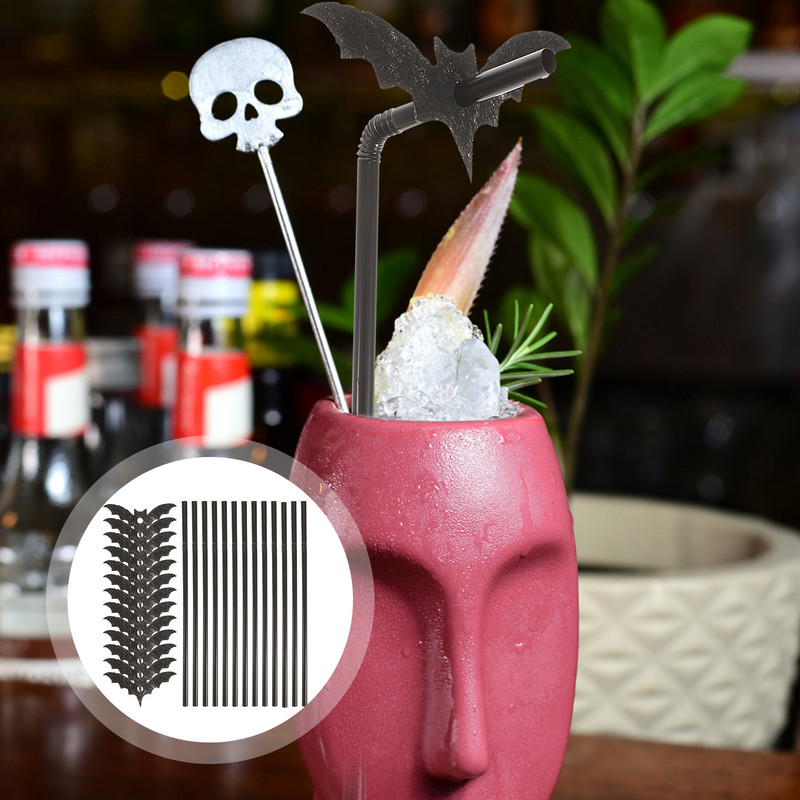 50 komplekti salmu kokteiļu rotājumi dzērieni pusdienu galds dzeramo salmiņi plastmasas vienreizējās lietošanas