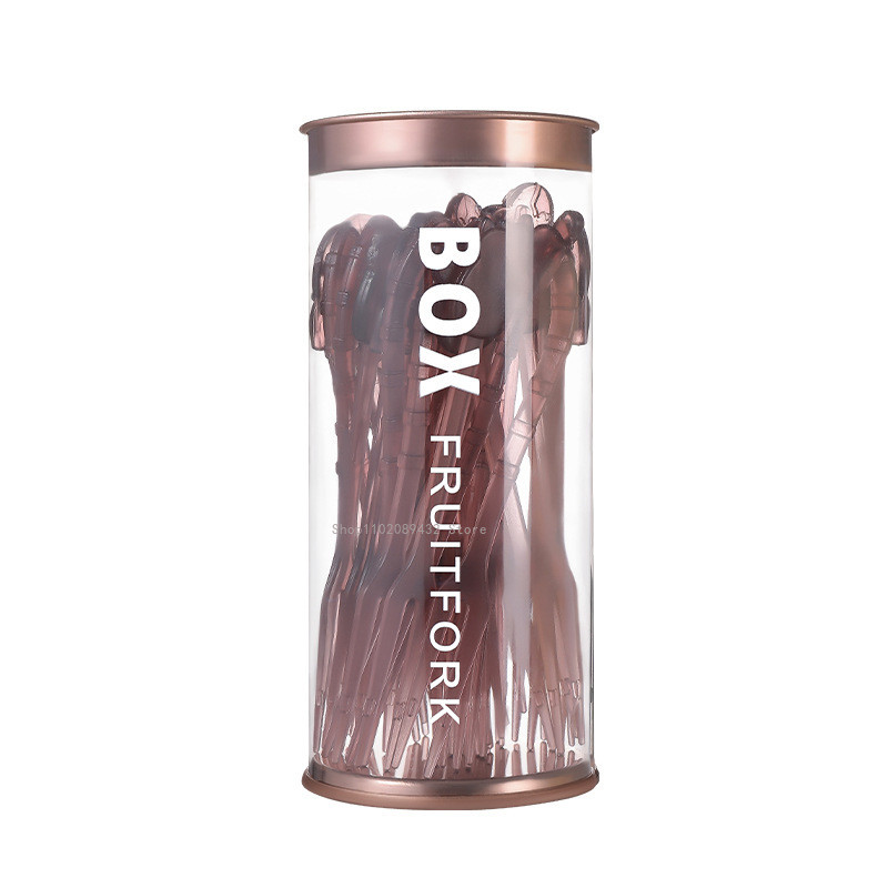 36gab plastmasas caurspīdīga dakša virtuves sīkrīki kūka deserts augļu pusdienu dakšiņas bērniem Kawaii vienreizējās lietošanas augļu dakša