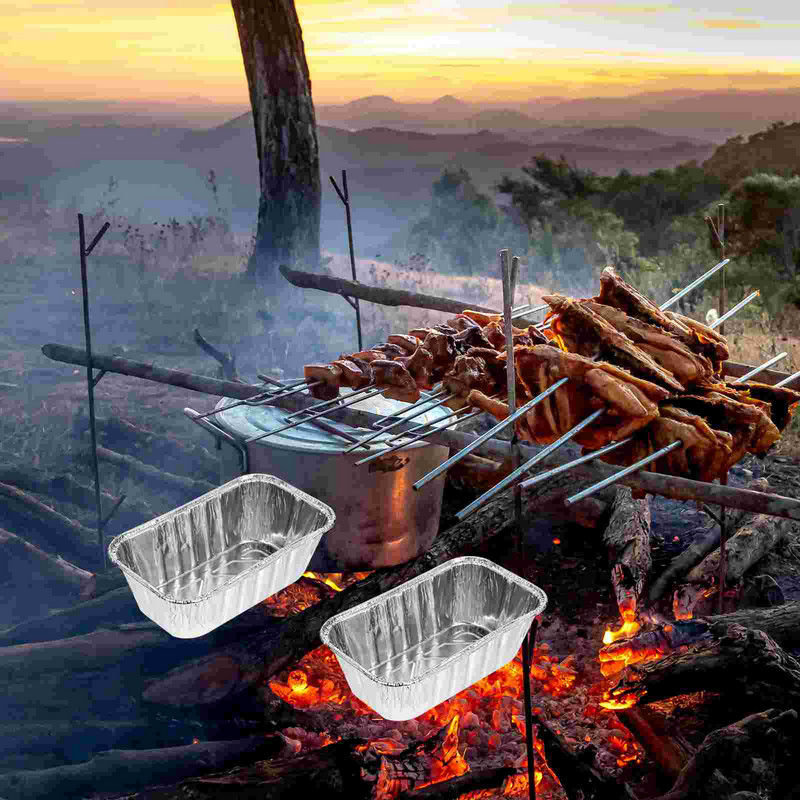 30 gab Alumīnija klaipu pannas Eļļas pilienu paplātes kaste Ērta folija bārbekjū Sadzīves konteineri Pārtika Daudzfunkcionāls