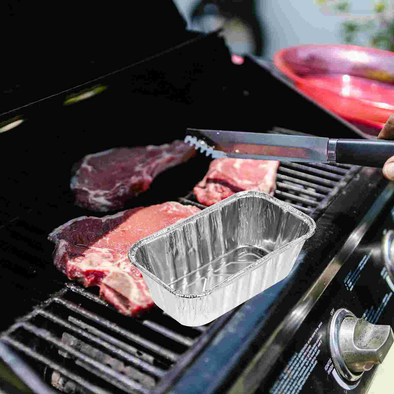 30 gab Alumīnija klaipu pannas Eļļas pilienu paplātes kaste Ērta folija bārbekjū Sadzīves konteineri Pārtika Daudzfunkcionāls