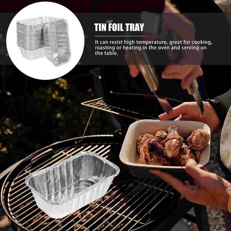 30 gab Alumīnija klaipu pannas Eļļas pilienu paplātes kaste Ērta folija bārbekjū Sadzīves konteineri Pārtika Daudzfunkcionāls