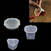 10 X vienreizējās lietošanas salātu mērces uzglabāšanas kastes konteiners ar vākiem 30/50/90 ml 3 forma