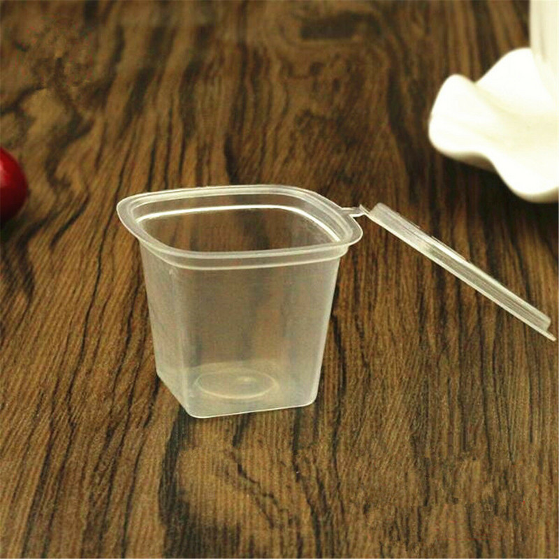 10 X vienreizējās lietošanas salātu mērces uzglabāšanas kastes konteiners ar vākiem 30/50/90 ml 3 forma