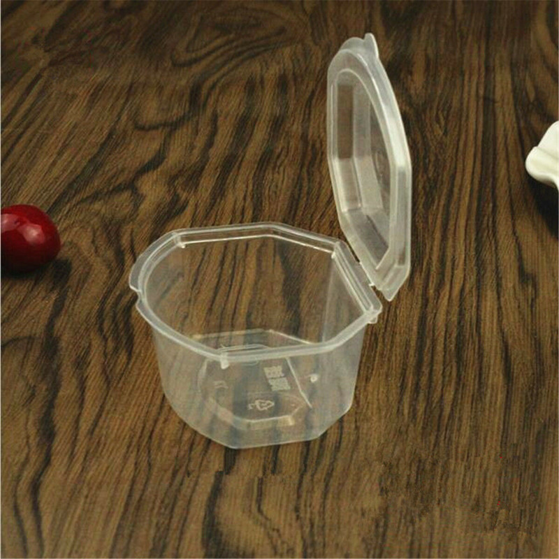 10 X vienreizējās lietošanas salātu mērces uzglabāšanas kastes konteiners ar vākiem 30/50/90 ml 3 forma