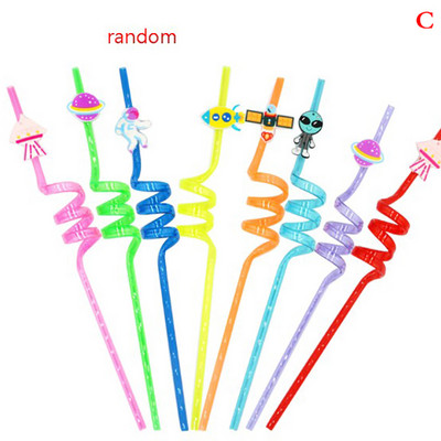 1 vnt Cartoon Panda plastikiniai spiraliniai gėrimo šiaudeliai, naudojami gimtadienio vakarėliui su vyno puodeliu