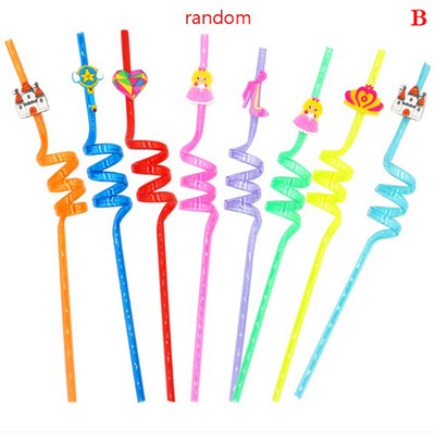 1 vnt Cartoon Panda plastikiniai spiraliniai gėrimo šiaudeliai, naudojami gimtadienio vakarėliui su vyno puodeliu