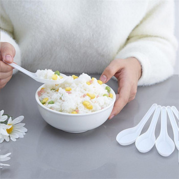 60 τμχ Μίνι κουταλιού μιας χρήσης Κουζίνα Σπίτι Διαφανές πλαστικό κουτάλια σούπας μιας χρήσης Εργαλείο κουζίνας για ορεκτικό επιδόρπιο παγωτό ζελέ