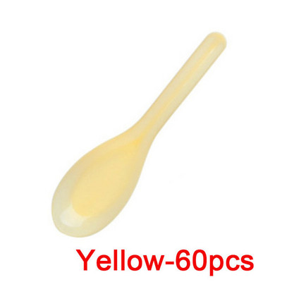 60 vnt Mini vienkartinis šaukštelis Namų virtuvė Skaidrus plastikinis vienkartinis sriubos šaukštai Virtuvės įrankis želė ledų desertų užkandžiui