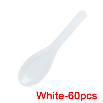 60 vnt Mini vienkartinis šaukštelis Namų virtuvė Skaidrus plastikinis vienkartinis sriubos šaukštai Virtuvės įrankis želė ledų desertų užkandžiui