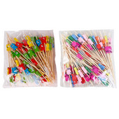 A0KE vienkartinės bambuko vaisių lazdelės Tortų lazdelės gėrimų lazdelės vaisių šakutės kokteilių dantų krapštukai desertinės salotos lazdelės žuvies formos