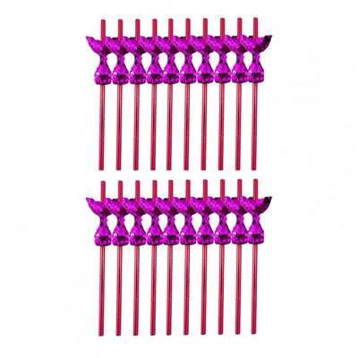 20 de bucăți paie cu coadă de sirenă, hârtie de petrecere, paie ecologice sigure pentru accesorii pentru petreceri tematice de sirene