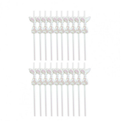 20 de bucăți paie cu coadă de sirenă, hârtie de petrecere, paie ecologice sigure pentru accesorii pentru petreceri tematice de sirene