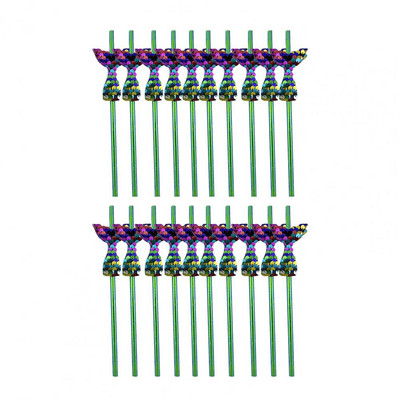 20 de bucăți paie cu coadă de sirenă, hârtie de petrecere, paie ecologice sigure pentru accesorii pentru petreceri tematice de sirene