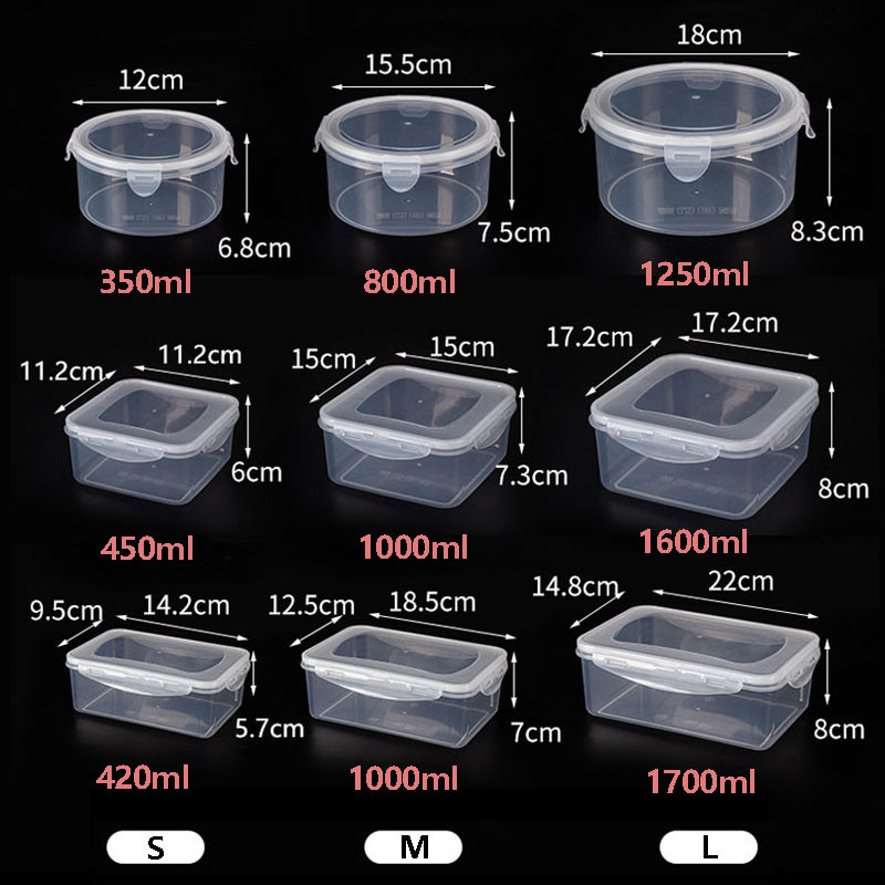 3db kültéri ebéddoboz élelmiszertároló konténer eldobható gyorsétterem csomagoló doboz kerek téglalap alakú doboz hordozható piknik kemping