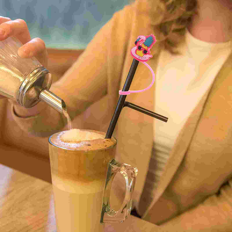 8 gab Hawaii Hawaiian Decor Silikona salmu uzgaļi Stikla galu aizsargi Uzmavas Silikagels Mazgājami vāciņi Elastīgi vāciņi