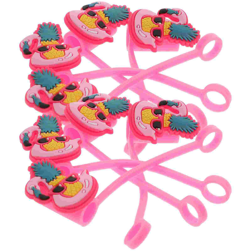 8 gab Hawaii Hawaiian Decor Silikona salmu uzgaļi Stikla galu aizsargi Uzmavas Silikagels Mazgājami vāciņi Elastīgi vāciņi