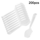 Šaukštai Plastikiniai šaukštai Šakės Desertinė arbata ir patiekimas Vienkartinė kiaušinio mėlynumo Robins Rose birūs užkandžiai, kurių puodukas trumpas medinis colis