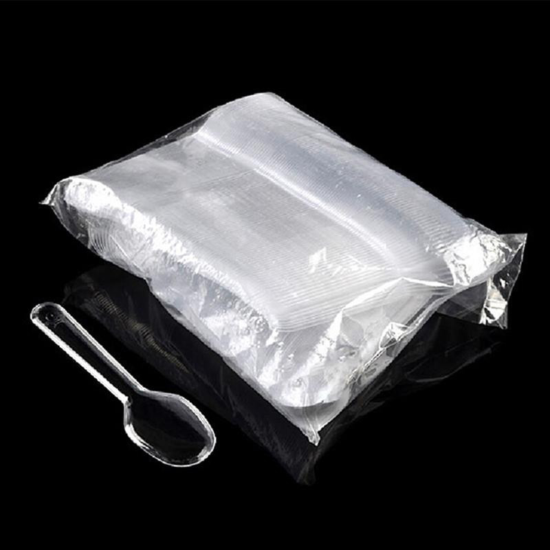 Šaukštai Plastikiniai šaukštai Šakės Desertinė arbata ir patiekimas Vienkartinė kiaušinio mėlynumo Robins Rose birūs užkandžiai, kurių puodukas trumpas medinis colis