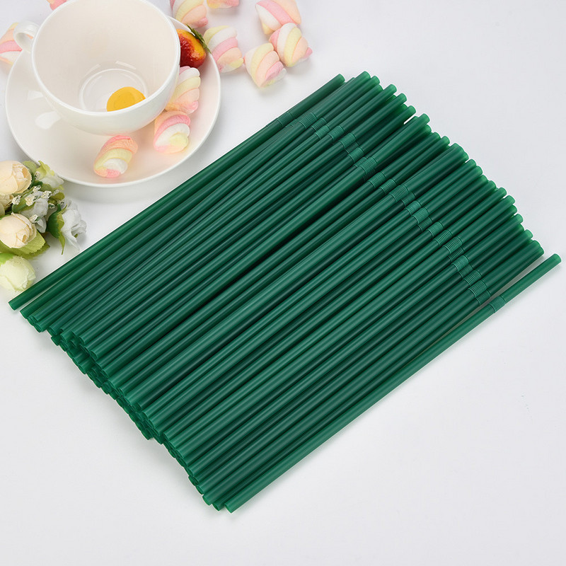 100 gab. 24cm piena tēja gari elastīgi dzeramie salmiņi kāzu ballīte elastīgi vienreizlietojami plastmasas salmiņi Suministros Para Fiestas