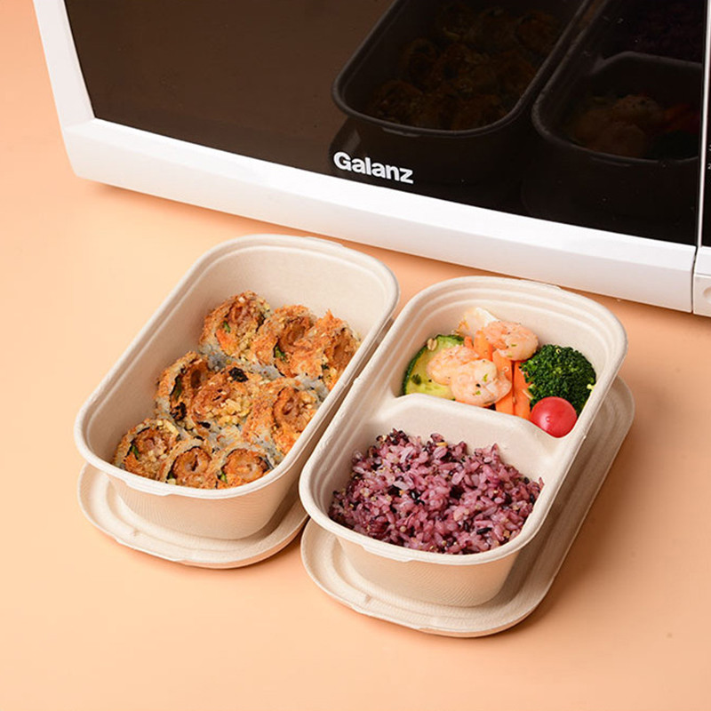 10 gab. 1000 ml vienreizējās lietošanas pusdienu kastīte Mikroviļņu papīrs Bento Box Ēdienu uzglabāšana Augļi Hamburgeri Maizes trauki Biroja iepakojums Pārtika