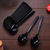 25 vnt Virtuvės šaukštas Plastikinis vienkartinis ledų šaukštas Vakarėlių stalo reikmenys Skaidrus plastikinis ledų šaukštas