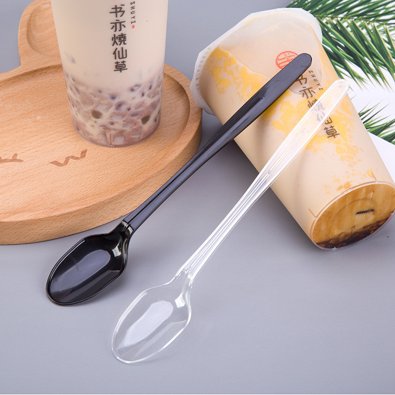 25 vnt Virtuvės šaukštas Plastikinis vienkartinis ledų šaukštas Vakarėlių stalo reikmenys Skaidrus plastikinis ledų šaukštas