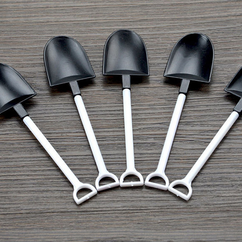50 τμχ/συσκευασία Πλαστικό φτυάρι μιας χρήσης Κουτάλι παγωτό κέικ κουτάλι επιδόρπιο τσαγιού κουτάλια καφέ προμήθειες πάρτι