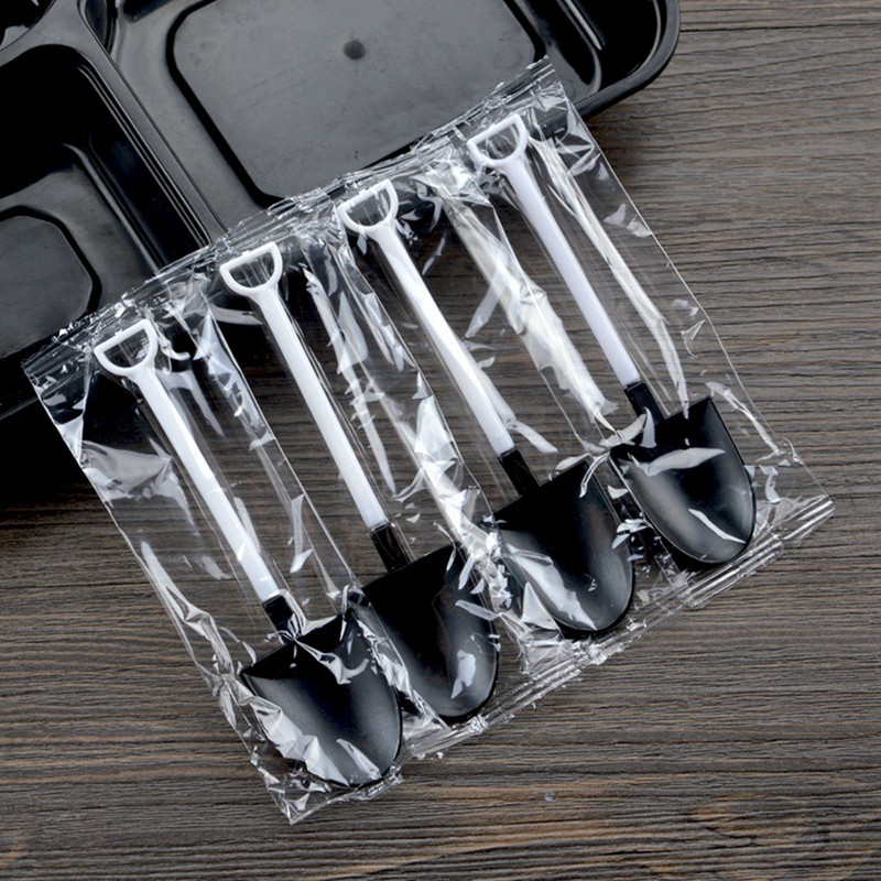 50 τμχ/συσκευασία Πλαστικό φτυάρι μιας χρήσης Κουτάλι παγωτό κέικ κουτάλι επιδόρπιο τσαγιού κουτάλια καφέ προμήθειες πάρτι