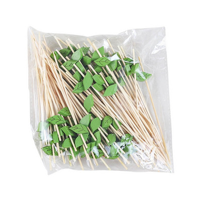 100 vnt bambuko vienkartiniai maisto krapštukai Desertas švediškas stalas vaisių salotos šakutės pyragas bandelės vakarėlis daržovių lazdelės kokteilių dantų krapštukai