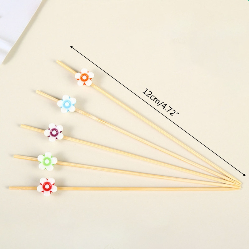 100 vnt bambuko vienkartiniai maisto krapštukai Desertas švediškas stalas vaisių salotos šakutės pyragas bandelės vakarėlis daržovių lazdelės kokteilių dantų krapštukai