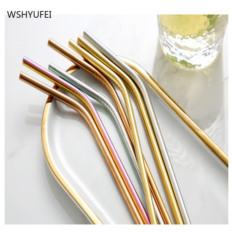 Izsmalcināts nerūsējošā tērauda vides aizsardzības ūdens kauss, sadzīves metāla auksto dzērienu salmiņš, izturīgs piena tējas elkoņa salmiņš