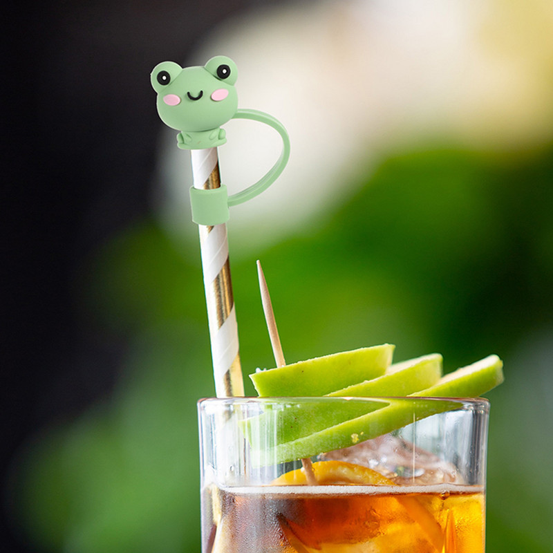 12 bucăți capac de praf de paie, dop drăguț pentru decorarea fructelor, huse cu ventoză, gel de silice, dop în formă de animal