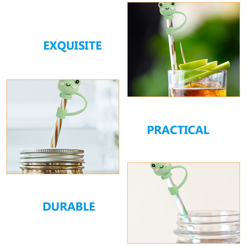 12 bucăți capac de praf de paie, dop drăguț pentru decorarea fructelor, huse cu ventoză, gel de silice, dop în formă de animal