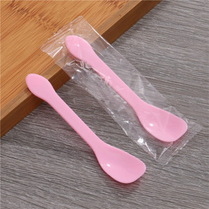 100 vnt. vienkartiniai šaukštai, plastikiniai PP, ekologiški, supakuoti atskirai supakuoti ledų šaukštai