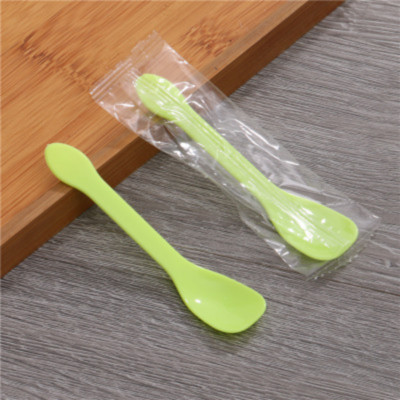 100 de bucăți linguri de unică folosință din plastic PP fabricat ecologic, ambalate individual, linguri pentru înghețată