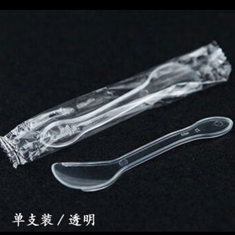 100 vnt. vienkartiniai šaukštai, plastikiniai PP, ekologiški, supakuoti atskirai supakuoti ledų šaukštai