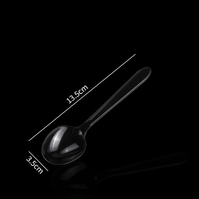 50 vnt. plastikiniai šaukštai vienkartiniai skaidrūs šaukštai sriubos šaukštai želė ledams desertų užkandžių virtuvei