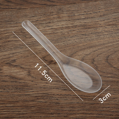 50 vnt. plastikiniai šaukštai vienkartiniai skaidrūs šaukštai sriubos šaukštai želė ledams desertų užkandžių virtuvei